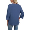 image:imageWIHOLL 34 Length Sleeve Womens Tops Boho V Neck Lace Shirt Trendy Blouses Dressy Casual Vacation Clothes S3XL04  Deep Blue