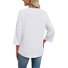 image:imageWIHOLL 34 Length Sleeve Womens Tops Boho V Neck Lace Shirt Trendy Blouses Dressy Casual Vacation Clothes S3XL04  White