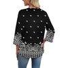 image:imageWIHOLL 34 Length Sleeve Womens Tops Boho V Neck Lace Shirt Trendy Blouses Dressy Casual Vacation Clothes S3XL05  Black Boho Print