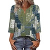 image:imageWIHOLL 34 Length Sleeve Womens Tops Boho V Neck Lace Shirt Trendy Blouses Dressy Casual Vacation Clothes S3XL05  Boho Print