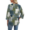 image:imageWIHOLL 34 Length Sleeve Womens Tops Boho V Neck Lace Shirt Trendy Blouses Dressy Casual Vacation Clothes S3XL05  Boho Print