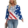 image:imageWIHOLL 34 Length Sleeve Womens Tops Boho V Neck Lace Shirt Trendy Blouses Dressy Casual Vacation Clothes S3XL05  Flag