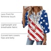 image:imageWIHOLL 34 Length Sleeve Womens Tops Boho V Neck Lace Shirt Trendy Blouses Dressy Casual Vacation Clothes S3XL05  Flag