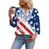 image:imageWIHOLL 34 Length Sleeve Womens Tops Boho V Neck Lace Shirt Trendy Blouses Dressy Casual Vacation Clothes S3XL05  Flag
