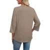 image:imageWIHOLL 34 Length Sleeve Womens Tops Boho V Neck Lace Shirt Trendy Blouses Dressy Casual Vacation Clothes S3XL05  Khaki