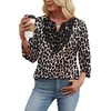 image:imageWIHOLL 34 Length Sleeve Womens Tops Boho V Neck Lace Shirt Trendy Blouses Dressy Casual Vacation Clothes S3XL05  Leopard Print