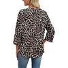 image:imageWIHOLL 34 Length Sleeve Womens Tops Boho V Neck Lace Shirt Trendy Blouses Dressy Casual Vacation Clothes S3XL05  Leopard Print