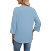 image:imageWIHOLL 34 Length Sleeve Womens Tops Boho V Neck Lace Shirt Trendy Blouses Dressy Casual Vacation Clothes S3XL05  Light Blue