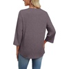 image:imageWIHOLL 34 Length Sleeve Womens Tops Boho V Neck Lace Shirt Trendy Blouses Dressy Casual Vacation Clothes S3XL05  Mocha Grey Purple