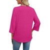 image:imageWIHOLL 34 Length Sleeve Womens Tops Boho V Neck Lace Shirt Trendy Blouses Dressy Casual Vacation Clothes S3XL05  Pink