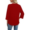 image:imageWIHOLL 34 Length Sleeve Womens Tops Boho V Neck Lace Shirt Trendy Blouses Dressy Casual Vacation Clothes S3XL05  Red