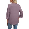 image:imageWIHOLL 34 Length Sleeve Womens Tops Boho V Neck Lace Shirt Trendy Blouses Dressy Casual Vacation Clothes S3XL05  Taro Purple