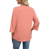 image:imageWIHOLL 34 Length Sleeve Womens Tops Boho V Neck Lace Shirt Trendy Blouses Dressy Casual Vacation Clothes S3XL06  Coral