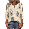 image:imageWIHOLL 34 Length Sleeve Womens Tops Boho V Neck Lace Shirt Trendy Blouses Dressy Casual Vacation Clothes S3XL07  Multi Apricot
