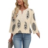 image:imageWIHOLL 34 Length Sleeve Womens Tops Boho V Neck Lace Shirt Trendy Blouses Dressy Casual Vacation Clothes S3XL07  Multi Apricot