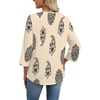 image:imageWIHOLL 34 Length Sleeve Womens Tops Boho V Neck Lace Shirt Trendy Blouses Dressy Casual Vacation Clothes S3XL07  Multi Apricot