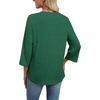 image:imageWIHOLL 34 Length Sleeve Womens Tops Boho V Neck Lace Shirt Trendy Blouses Dressy Casual Vacation Clothes S3XL08  Light Dark Green