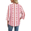image:imageWIHOLL 34 Length Sleeve Womens Tops Boho V Neck Lace Shirt Trendy Blouses Dressy Casual Vacation Clothes S3XL08  Pink Stripe