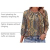 image:imageWIHOLL 34 Length Sleeve Womens Tops Pleated Front Crew Neck Blouses Dressy Casual Business Casual Spring Summer Shirts S3XL12  Blue Boho Stripe