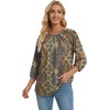 image:imageWIHOLL 34 Length Sleeve Womens Tops Pleated Front Crew Neck Blouses Dressy Casual Business Casual Spring Summer Shirts S3XL12  Blue Boho Stripe