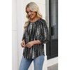 image:imageWIHOLL 34 Length Sleeve Womens Tops Pleated Front Crew Neck Blouses Dressy Casual Business Casual Spring Summer Shirts S3XL13  Black White Tie Dye