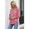 image:imageWIHOLL 34 Length Sleeve Womens Tops Pleated Front Crew Neck Blouses Dressy Casual Business Casual Spring Summer Shirts S3XL15  Pink Paisley