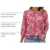 image:imageWIHOLL 34 Length Sleeve Womens Tops Pleated Front Crew Neck Blouses Dressy Casual Business Casual Spring Summer Shirts S3XL15  Pink Paisley