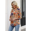image:imageWIHOLL 34 Length Sleeve Womens Tops Pleated Front Crew Neck Blouses Dressy Casual Business Casual Spring Summer Shirts S3XL16  Beige Retro Floral