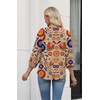 image:imageWIHOLL 34 Length Sleeve Womens Tops Pleated Front Crew Neck Blouses Dressy Casual Business Casual Spring Summer Shirts S3XL16  Beige Retro Floral