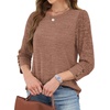 image:imageWIHOLL 34 Length Sleeve Womens Tops Sweaters Shirts Lightweight Spring Outfits 2026 Winter Clothing S2XL05chocolate Brown