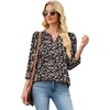 image:imageWIHOLL 34 Length Sleeve Womens Tops with Button Cuffs Dressy Casual V Neck Summer Outfits Early Fall Fashion Spring Clothes01  Black Floral Print