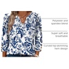 image:imageWIHOLL 34 Length Sleeve Womens Tops with Button Cuffs Dressy Casual V Neck Summer Outfits Early Fall Fashion Spring Clothes01  Blue Floral Print