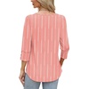image:imageWIHOLL 34 Length Sleeve Womens Tops with Button Cuffs Dressy Casual V Neck Summer Outfits Early Fall Fashion Spring Clothes01  Pink Stripe
