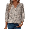 image:imageWIHOLL 34 Length Sleeve Womens Tops with Button Cuffs Dressy Casual V Neck Summer Outfits Early Fall Fashion Spring Clothes02  Beige Black