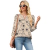 image:imageWIHOLL 34 Length Sleeve Womens Tops with Button Cuffs Dressy Casual V Neck Summer Outfits Early Fall Fashion Spring Clothes02  Beige Print