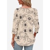 image:imageWIHOLL 34 Length Sleeve Womens Tops with Button Cuffs Dressy Casual V Neck Summer Outfits Early Fall Fashion Spring Clothes02  Beige Print