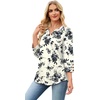 image:imageWIHOLL 34 Length Sleeve Womens Tops with Button Cuffs Dressy Casual V Neck Summer Outfits Early Fall Fashion Spring Clothes02  Black Floral Print