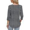 image:imageWIHOLL 34 Length Sleeve Womens Tops with Button Cuffs Dressy Casual V Neck Summer Outfits Early Fall Fashion Spring Clothes02  Black Stripe