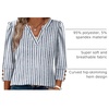 image:imageWIHOLL 34 Length Sleeve Womens Tops with Button Cuffs Dressy Casual V Neck Summer Outfits Early Fall Fashion Spring Clothes02  Blue Stripe