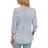 image:imageWIHOLL 34 Length Sleeve Womens Tops with Button Cuffs Dressy Casual V Neck Summer Outfits Early Fall Fashion Spring Clothes02  Blue Stripe