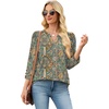 image:imageWIHOLL 34 Length Sleeve Womens Tops with Button Cuffs Dressy Casual V Neck Summer Outfits Early Fall Fashion Spring Clothes02  Boho Paisley Floral