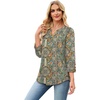 image:imageWIHOLL 34 Length Sleeve Womens Tops with Button Cuffs Dressy Casual V Neck Summer Outfits Early Fall Fashion Spring Clothes02  Boho Paisley Floral