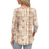 image:imageWIHOLL 34 Length Sleeve Womens Tops with Button Cuffs Dressy Casual V Neck Summer Outfits Early Fall Fashion Spring Clothes02  Brown Print