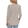 image:imageWIHOLL 34 Length Sleeve Womens Tops with Button Cuffs Dressy Casual V Neck Summer Outfits Early Fall Fashion Spring Clothes02  Coffee Stripe