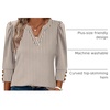 image:imageWIHOLL 34 Length Sleeve Womens Tops with Button Cuffs Dressy Casual V Neck Summer Outfits Early Fall Fashion Spring Clothes02  Coffee Stripe