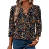 image:imageWIHOLL 34 Length Sleeve Womens Tops with Button Cuffs Dressy Casual V Neck Summer Outfits Early Fall Fashion Spring Clothes02  Floral Print