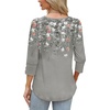 image:imageWIHOLL 34 Length Sleeve Womens Tops with Button Cuffs Dressy Casual V Neck Summer Outfits Early Fall Fashion Spring Clothes02  Grey Floral