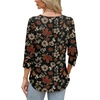 image:imageWIHOLL 34 Length Sleeve Womens Tops with Button Cuffs Dressy Casual V Neck Summer Outfits Early Fall Fashion Spring Clothes02  Leaf Print