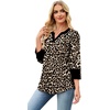 image:imageWIHOLL 34 Length Sleeve Womens Tops with Button Cuffs Dressy Casual V Neck Summer Outfits Early Fall Fashion Spring Clothes02  Leopard Print