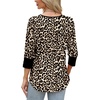 image:imageWIHOLL 34 Length Sleeve Womens Tops with Button Cuffs Dressy Casual V Neck Summer Outfits Early Fall Fashion Spring Clothes02  Leopard Print